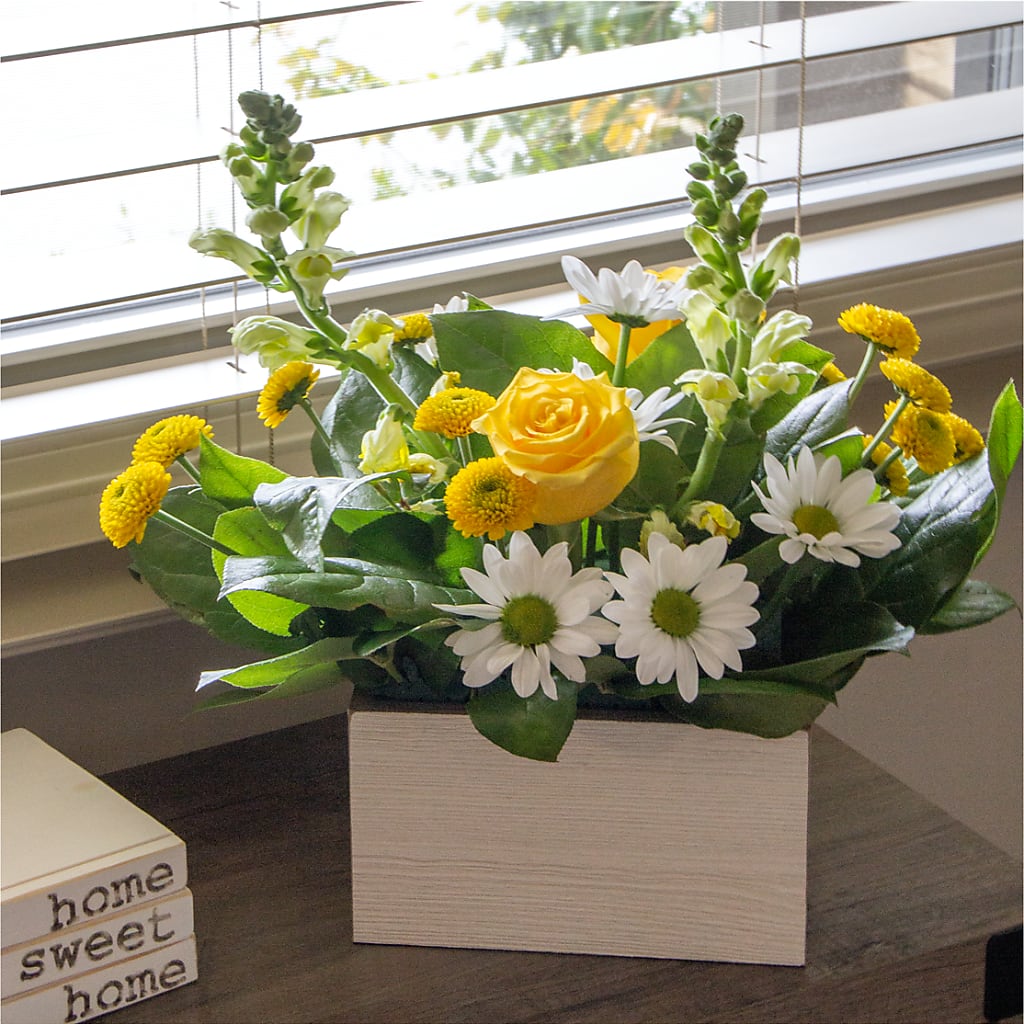 Sun Salutation Box Bouquet – Petals From Angels Floral Designs, Pasadena CA