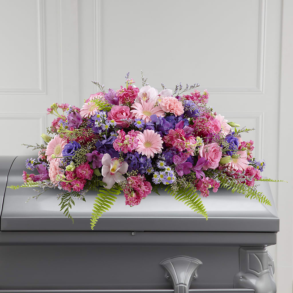 Glorious Garden Casket Spray – Petals From Angels Floral Designs, Pasadena CA