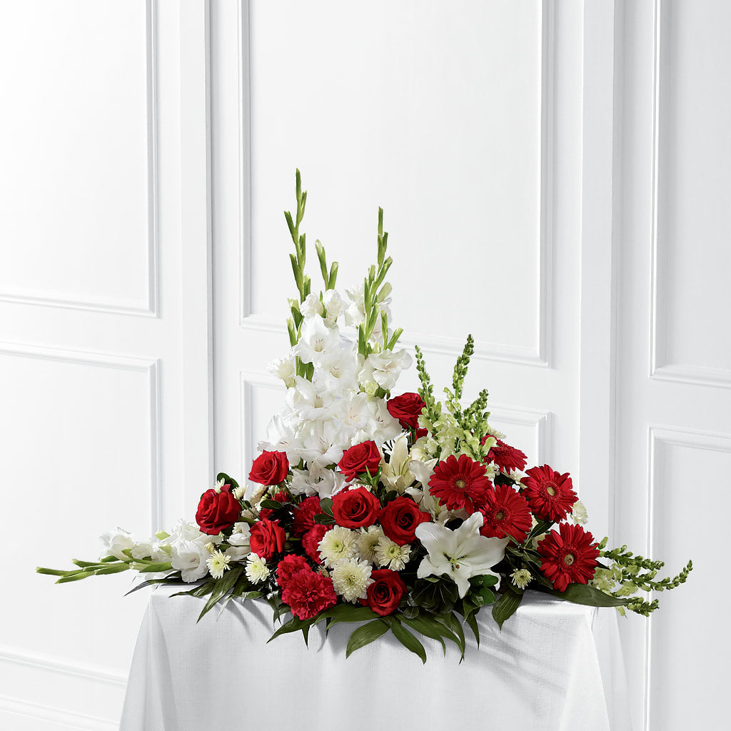 Crimson & White Arrangement – Petals From Angels Floral Designs, Pasadena CA