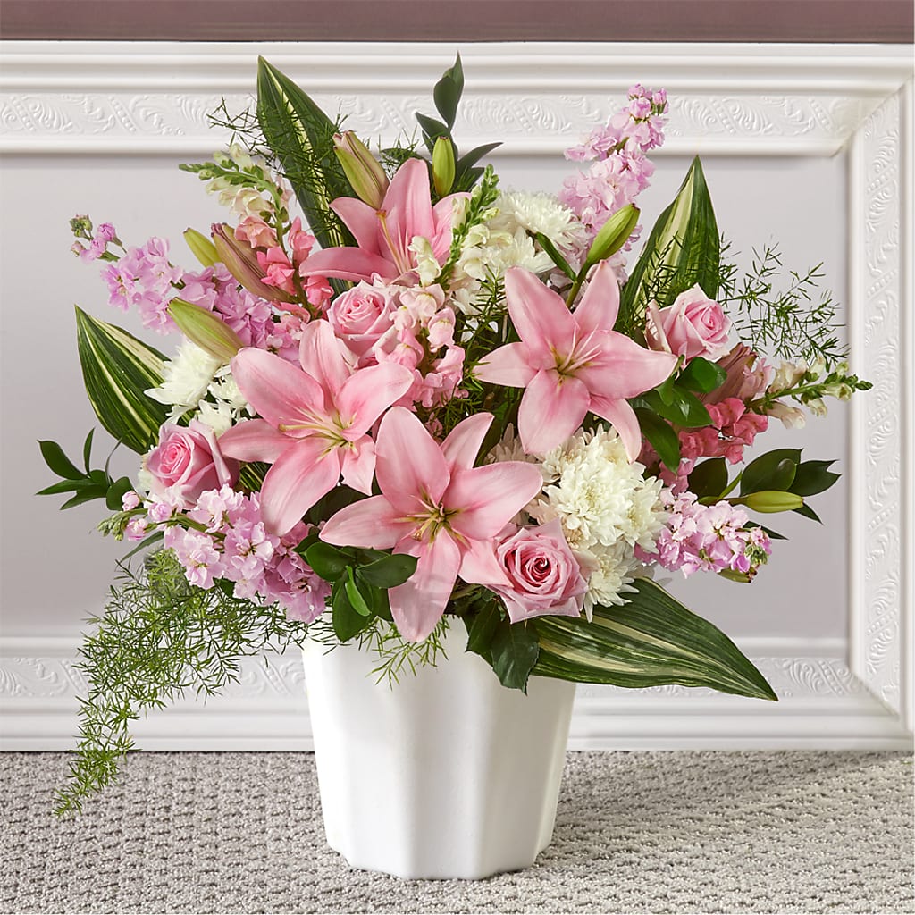 Simply Serene Floor Basket – Petals From Angels Floral Designs, Pasadena CA