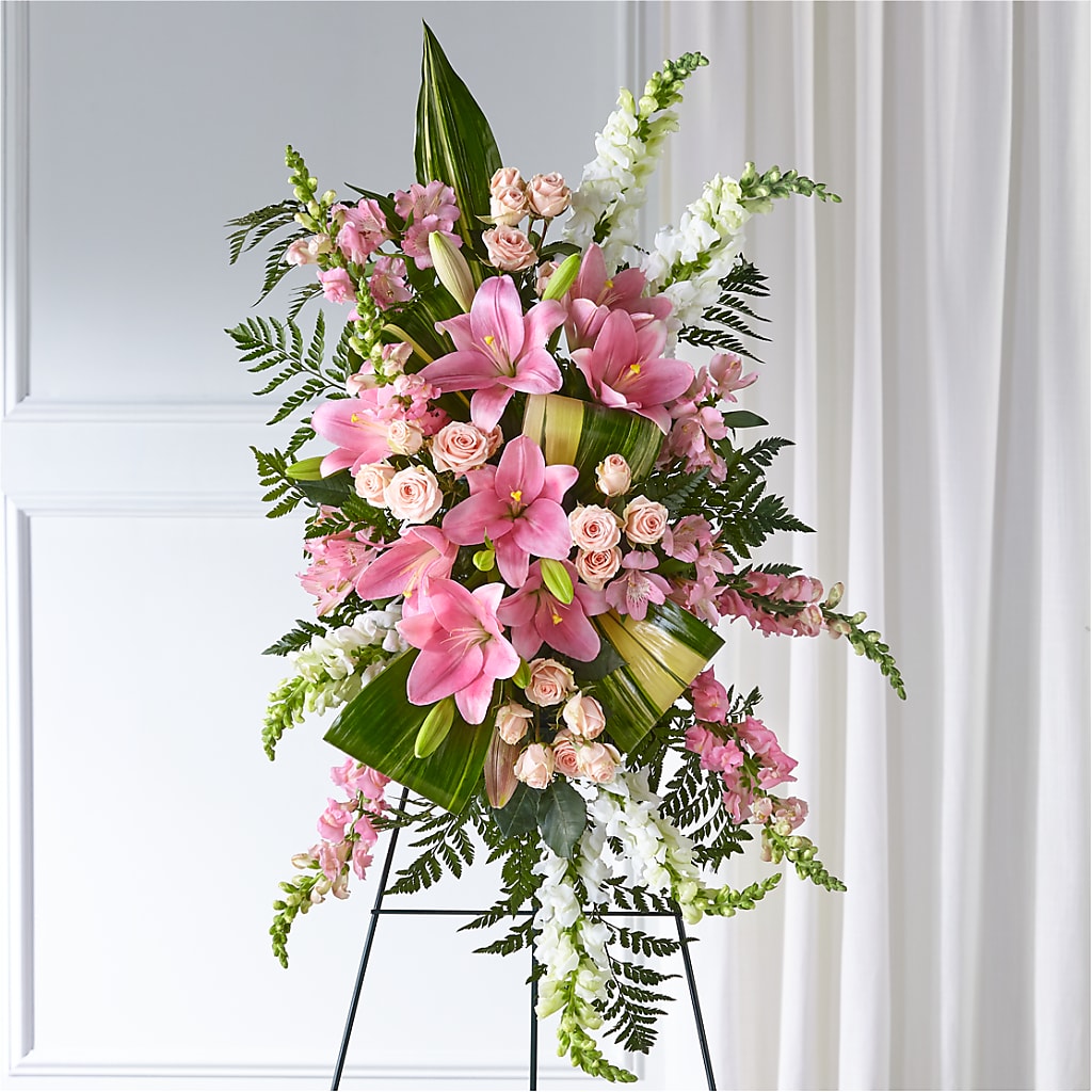 Elegant Embrace Standing Spray – Petals From Angels Floral Designs, Pasadena CA