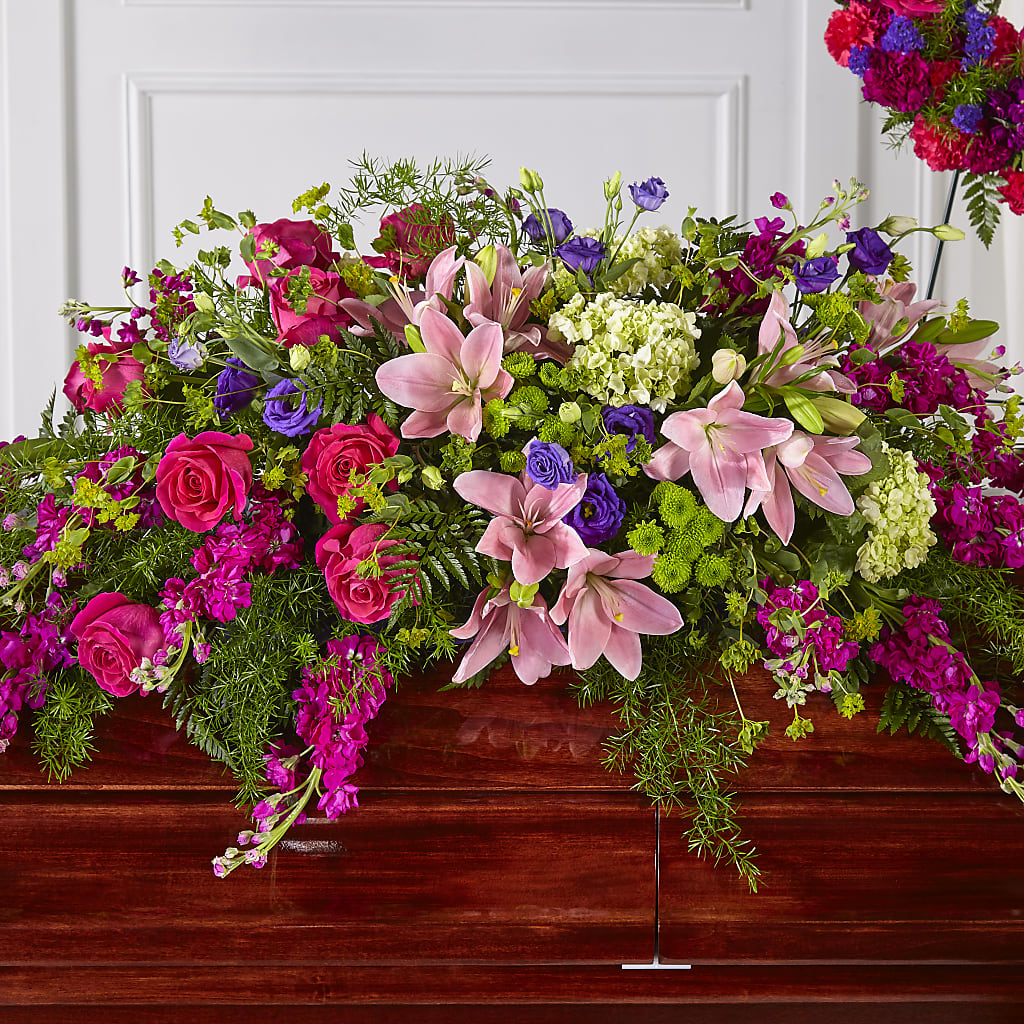 Radiant Tribute Casket Spray – Petals From Angels Floral Designs, Pasadena CA
