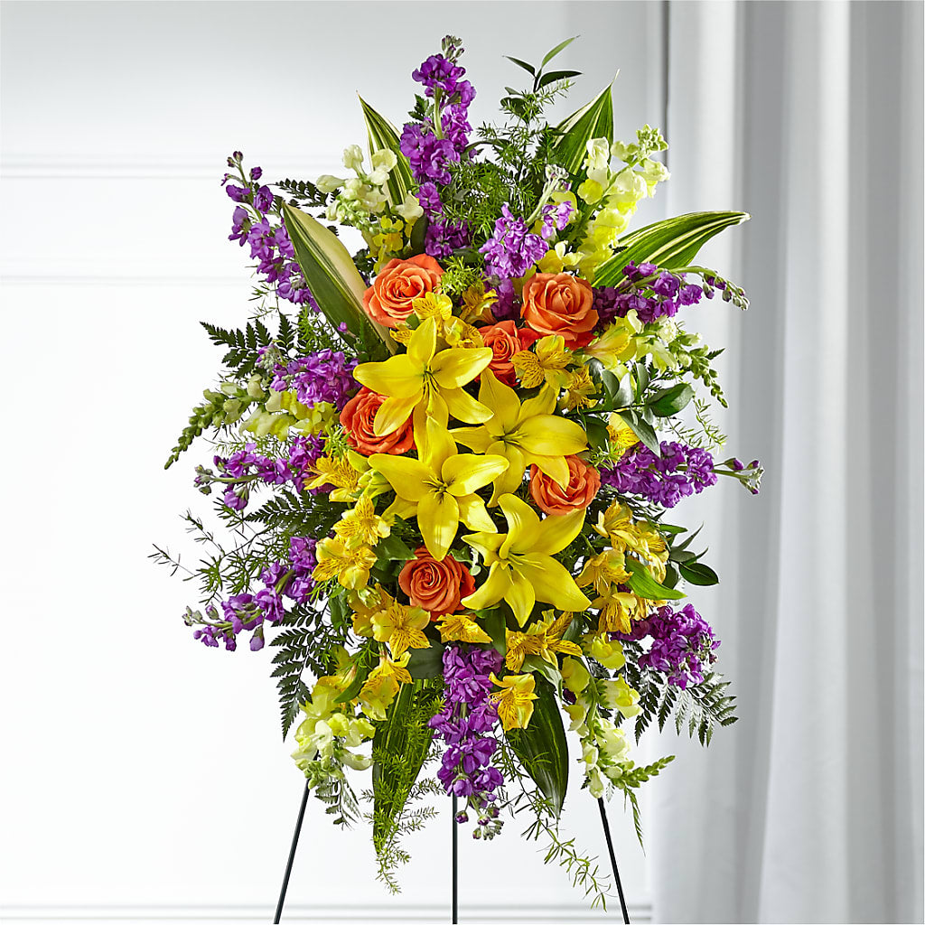 Thoughtful Prayers Standing Spray – Petals From Angels Floral Designs, Pasadena CA