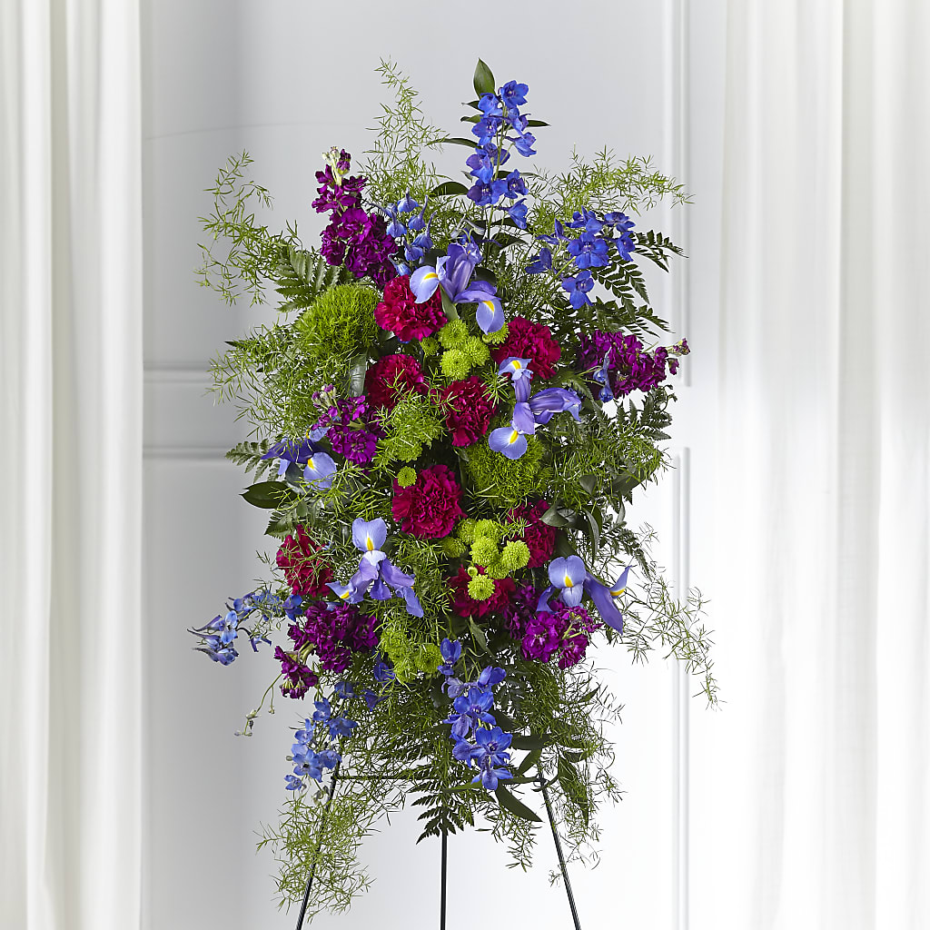 Heavenly Skies Standing Spray – Petals From Angels Floral Designs, Pasadena CA