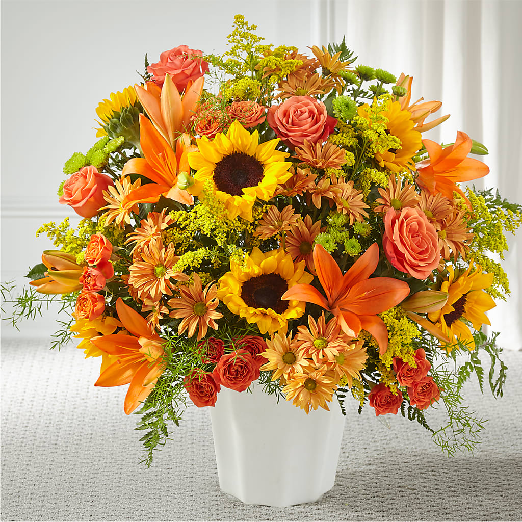 Harvest Thoughts Floor Basket – Petals From Angels Floral Designs, Pasadena CA