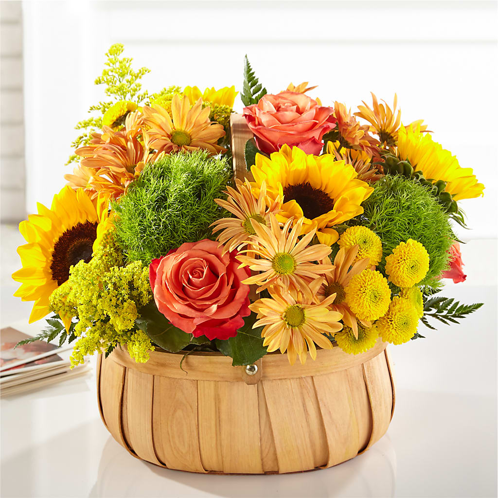 Harvest Sunflower Basket – Petals From Angels Floral Designs, Pasadena CA