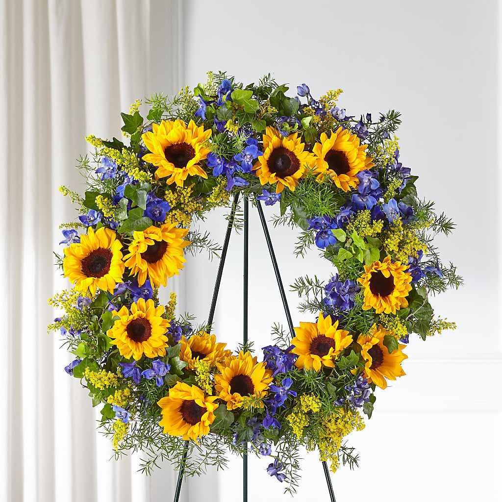 Bright Rays Wreath – Petals From Angels Floral Designs, Pasadena CA