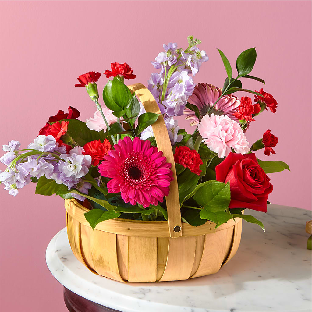 Pink Picnic Basket – Petals From Angels Floral Designs, Pasadena CA