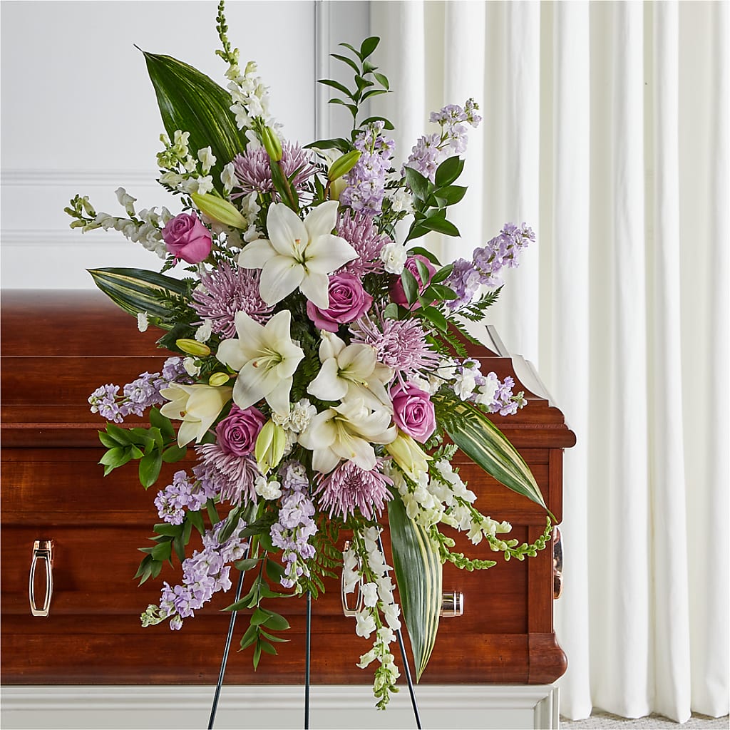 Grateful Hearts Standing Spray – Petals From Angels Floral Designs, Pasadena CA
