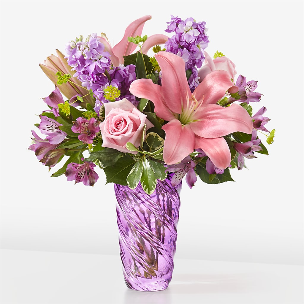 Precious Petals Bouquet with Luxe Swirl Vase – Petals From Angels Floral Designs, Pasadena CA