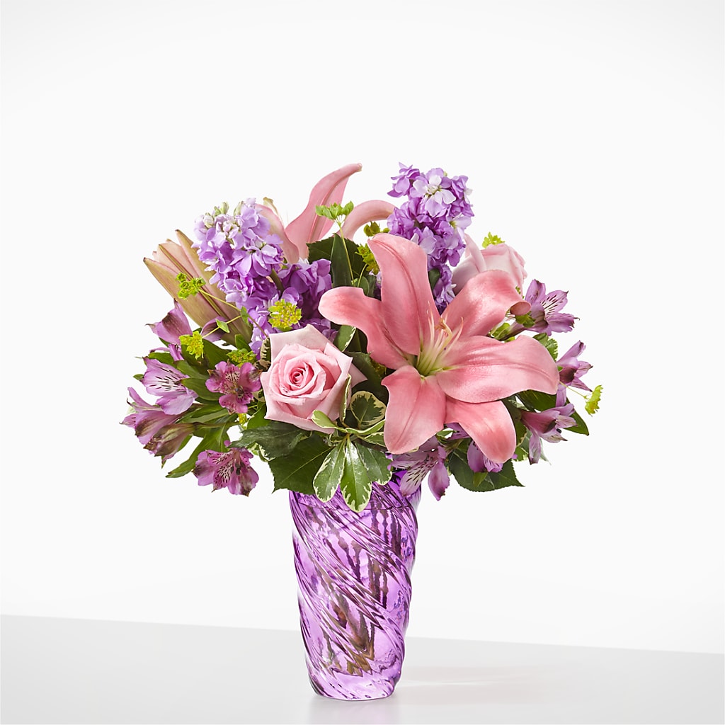 Precious Petals Bouquet with Luxe Swirl Vase – Petals From Angels Floral Designs, Pasadena CA