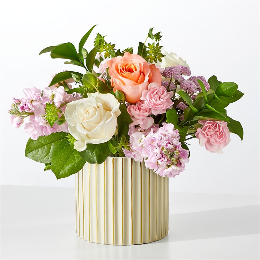 French Market Bouquet with Ivory Vase – Petals From Angels Floral Designs, Pasadena CA