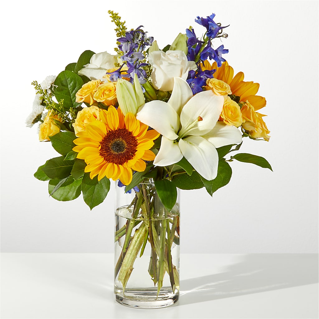 Wonderfully Sunny Winter Bouquet – Petals From Angels Floral Designs, Pasadena CA