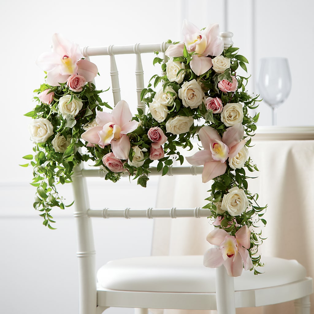 Orchid Rose Chair Décor – Petals From Angels Floral Designs, Pasadena CA