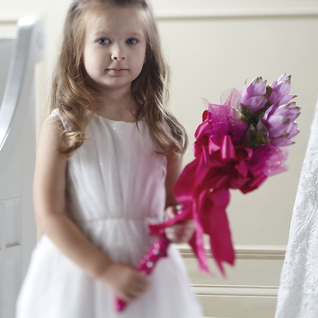 Sparkle Pink Flower Girl Bouquet – Petals From Angels Floral Designs, Pasadena CA
