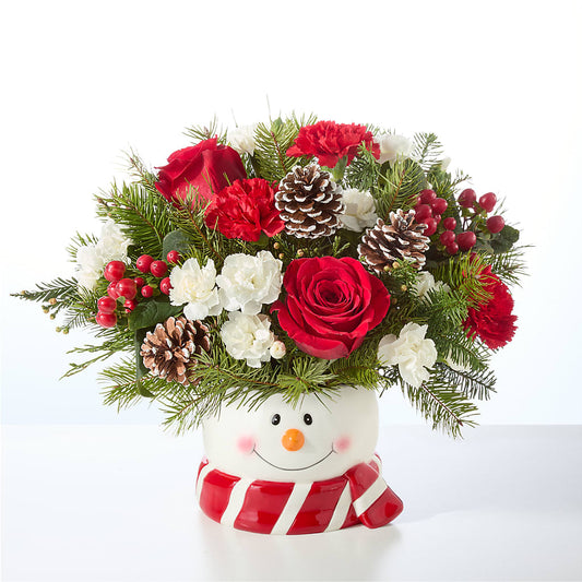 Jolly Snowman Bouquet –  Petals From Angels Floral Designs, Pasadena CA