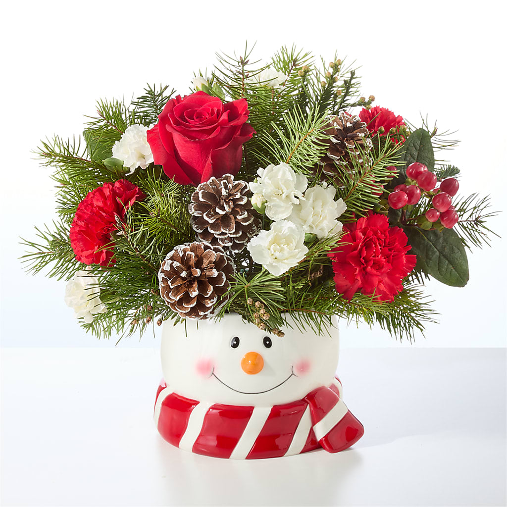 Jolly Snowman Bouquet –  Petals From Angels Floral Designs, Pasadena CA