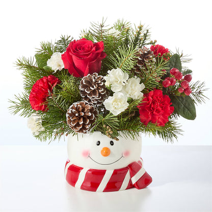 Jolly Snowman Bouquet –  Petals From Angels Floral Designs, Pasadena CA