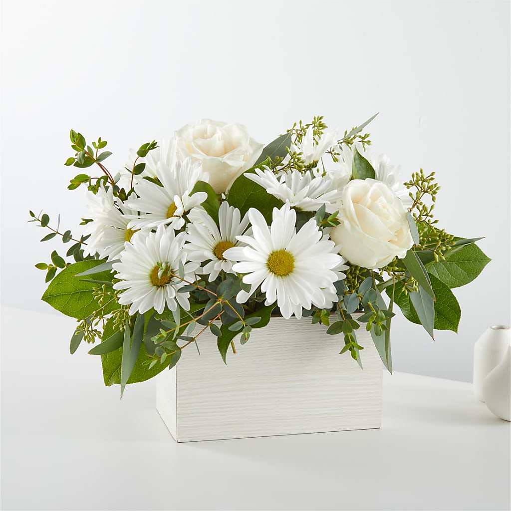 Fresh Linen Box Bouquet –  Petals From Angels Floral Designs, Pasadena CA