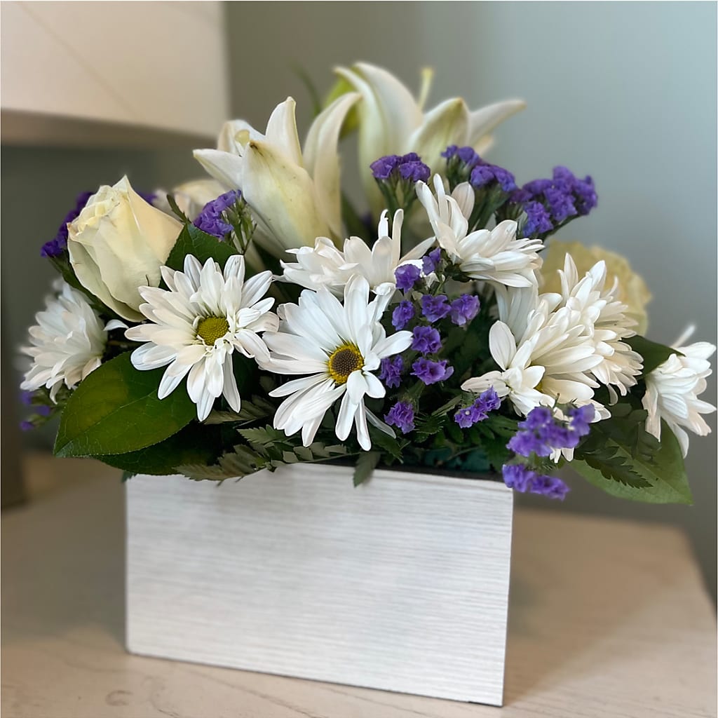 Beyond Blue Box Bouquet –  Petals From Angels Floral Designs, Pasadena CA