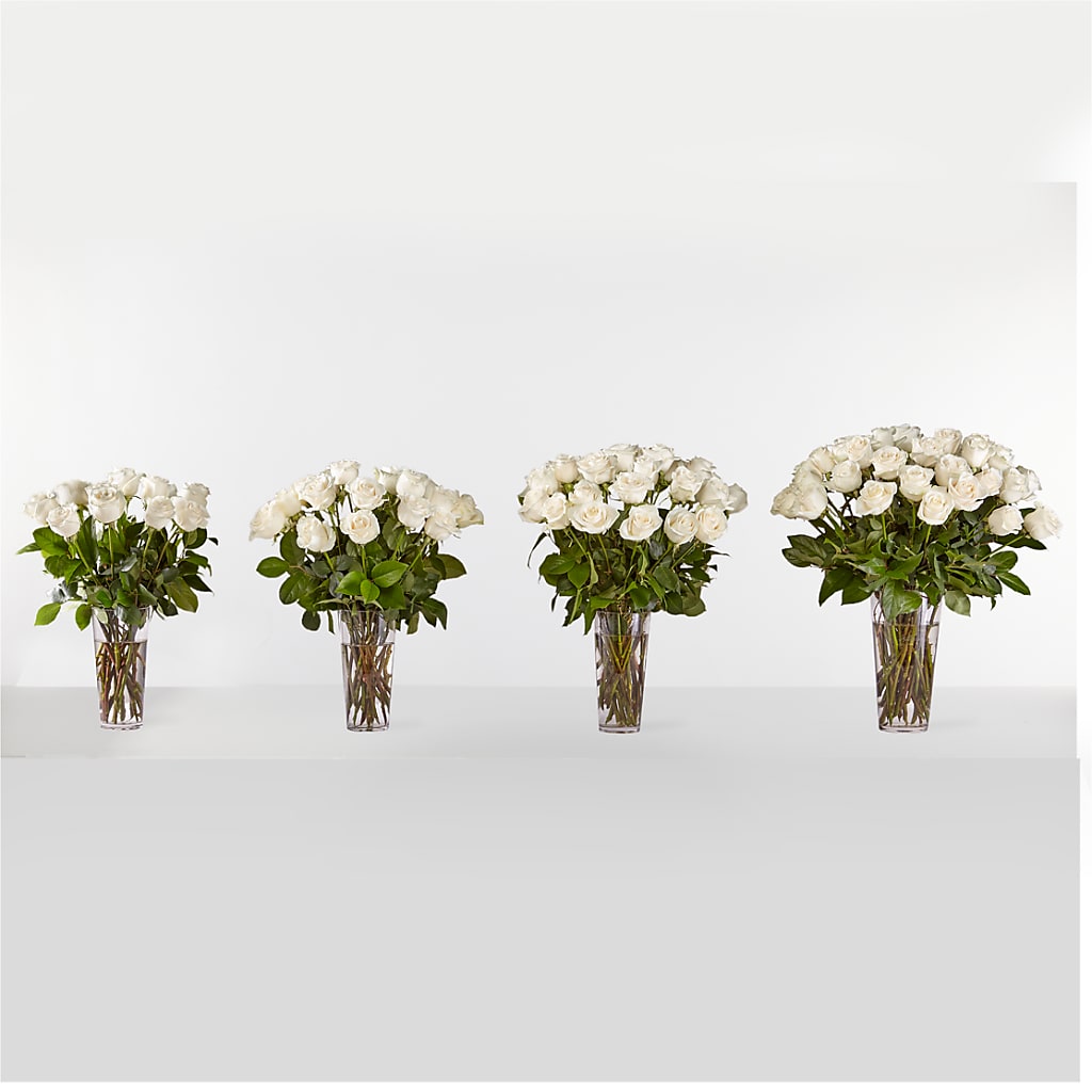Long Stem White Rose Bouquet –  Petals From Angels Floral Designs, Pasadena CA