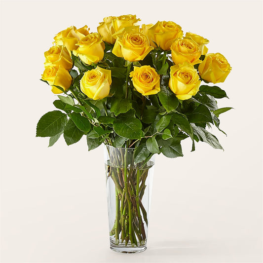 Long Stem Yellow Rose Bouquet –  Petals From Angels Floral Designs, Pasadena CA