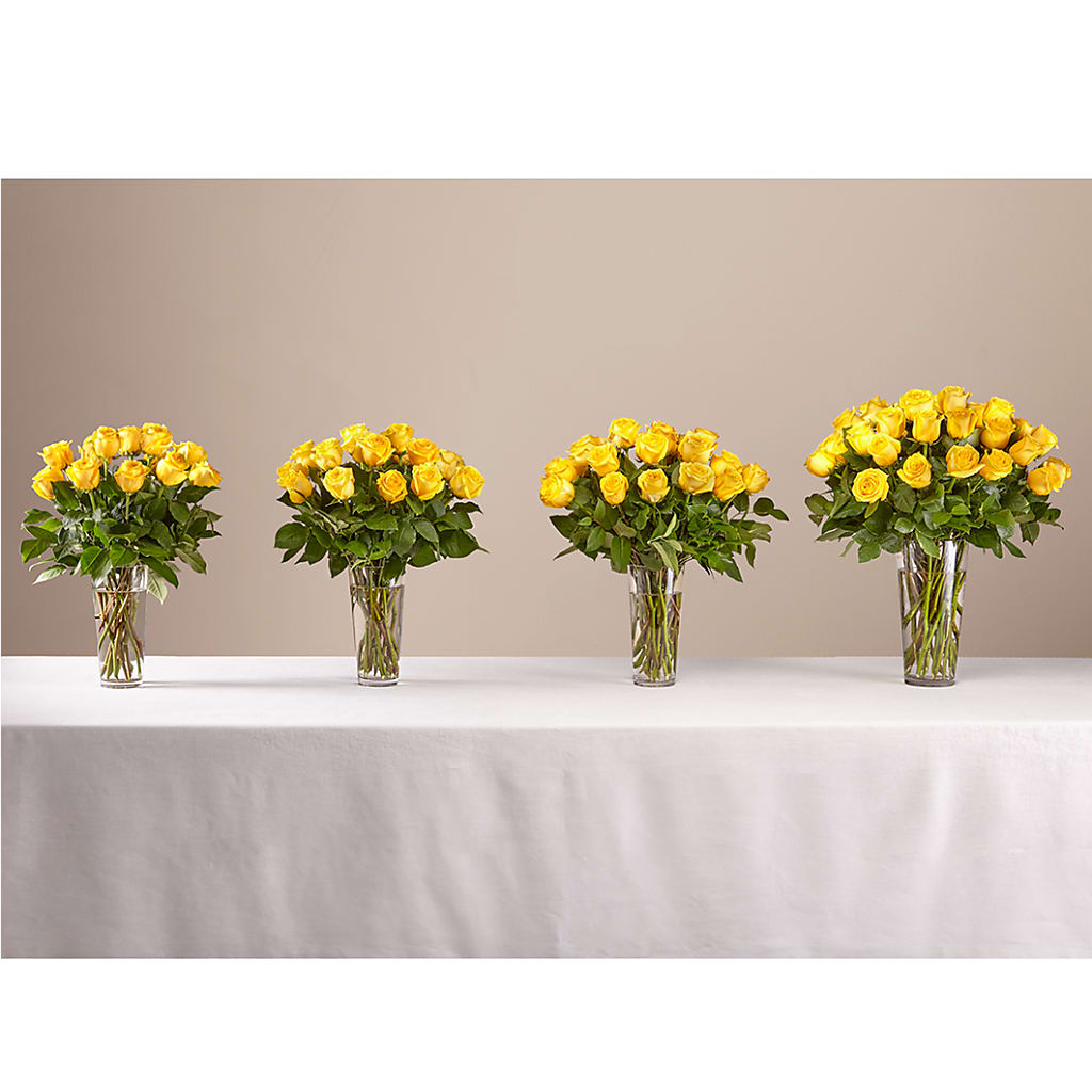 Long Stem Yellow Rose Bouquet –  Petals From Angels Floral Designs, Pasadena CA