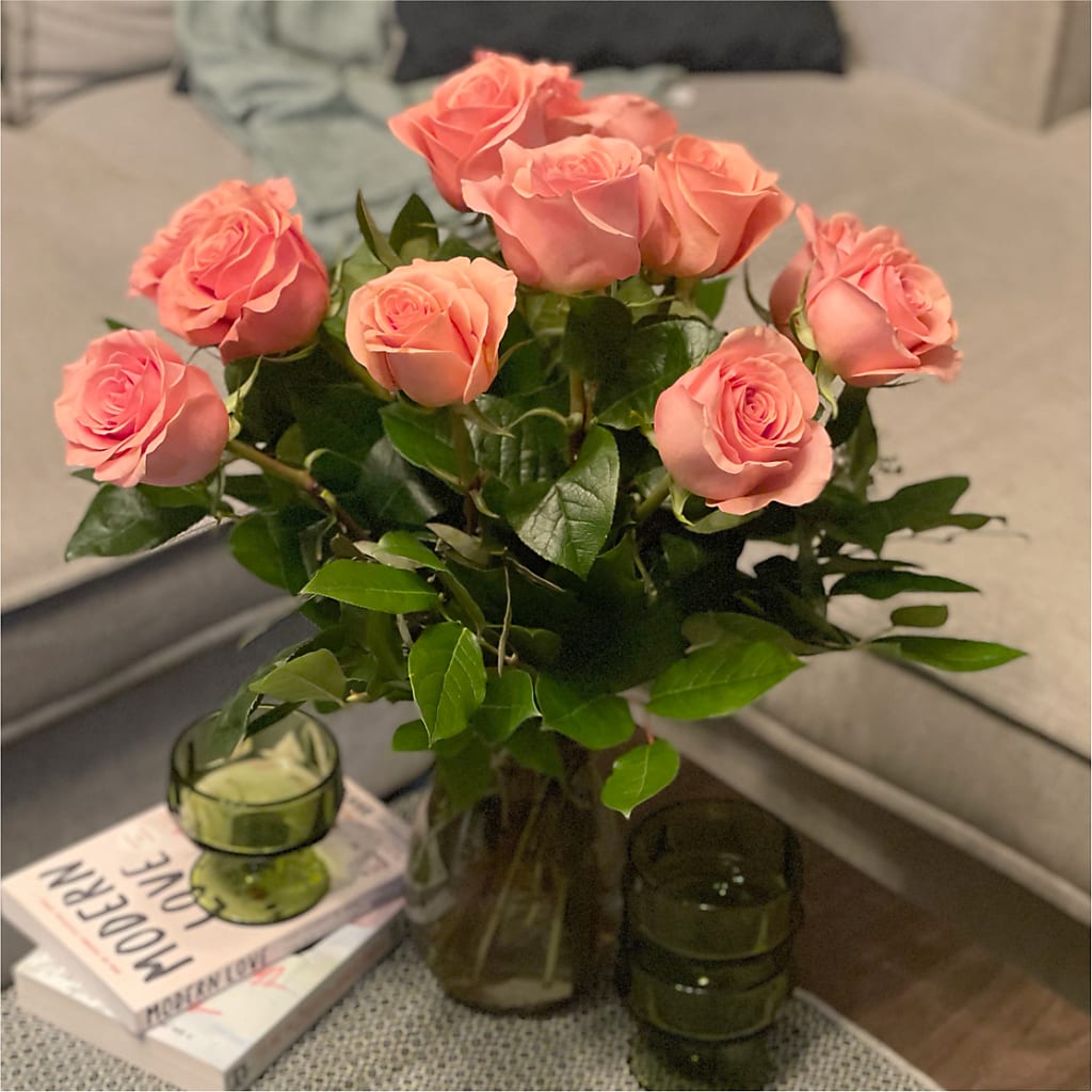 Long Stem Pink Rose Bouquet –  Petals From Angels Floral Designs, Pasadena CA