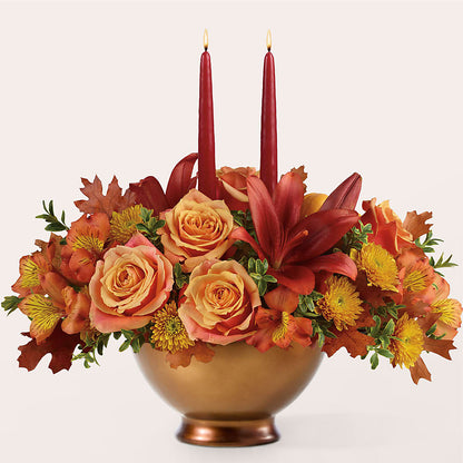 Harvest Table Centerpiece –  Petals From Angels Floral Designs, Pasadena CA