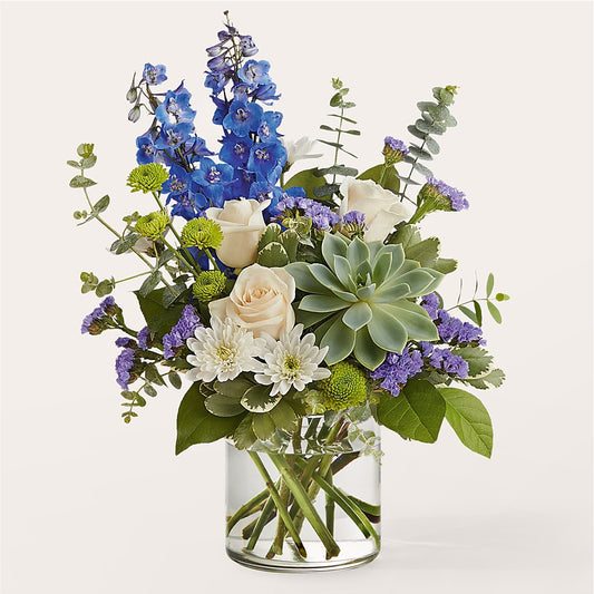 Cerulean Waves Bouquet –  Petals From Angels Floral Designs, Pasadena CA