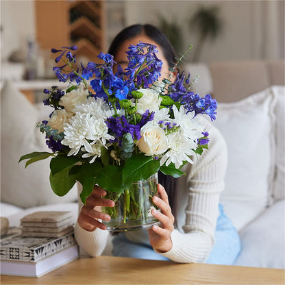 Cerulean Waves Bouquet –  Petals From Angels Floral Designs, Pasadena CA