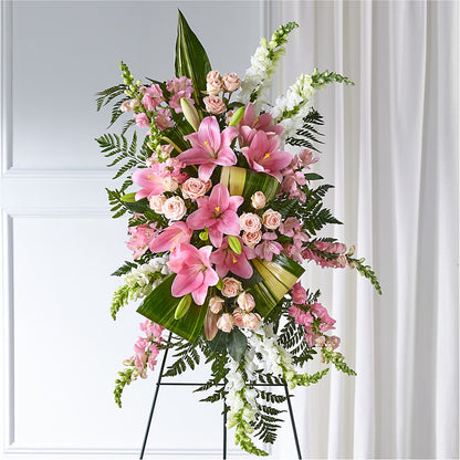 Elegant Embrace Standing Spray –  Petals From Angels Floral Designs, Pasadena CA