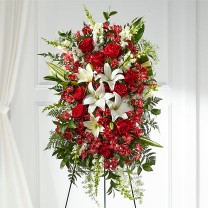 Everlasting Memory Standing Spray –  Petals From Angels Floral Designs, Pasadena CA
