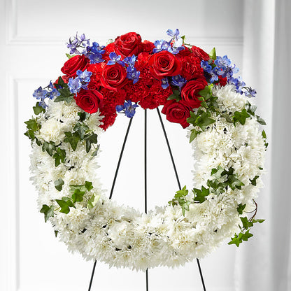 Patriotic Passion Wreath –  Petals From Angels Floral Designs, Pasadena CA