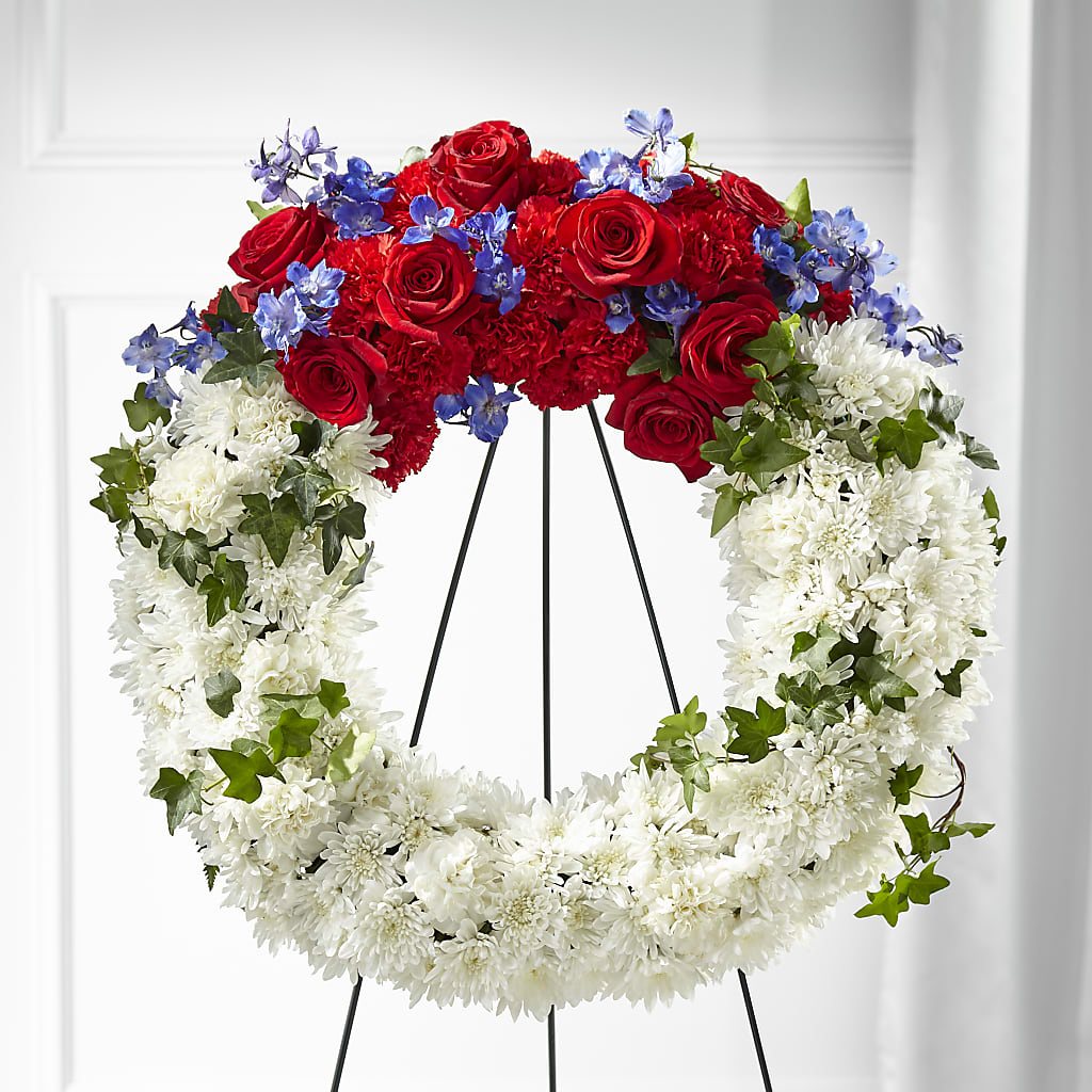 Patriotic Passion Wreath –  Petals From Angels Floral Designs, Pasadena CA
