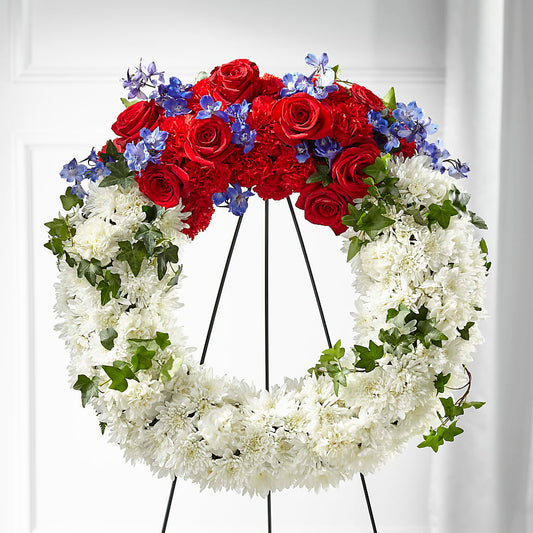 Patriotic Passion Wreath –  Petals From Angels Floral Designs, Pasadena CA
