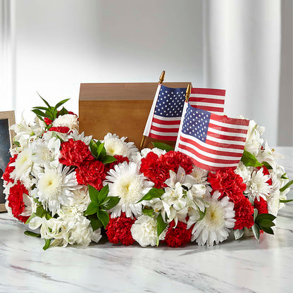 Spirit of Patriotism Cremation Adornment –  Petals From Angels Floral Designs, Pasadena CA