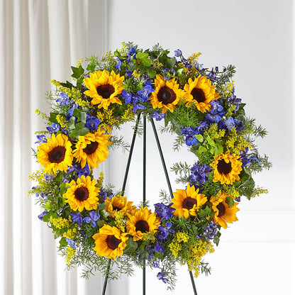 Bright Rays Wreath –  Petals From Angels Floral Designs, Pasadena CA