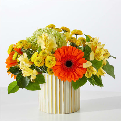 Autumn Sunshine Bouquet with Ivory Vase –  Petals From Angels Floral Designs, Pasadena CA