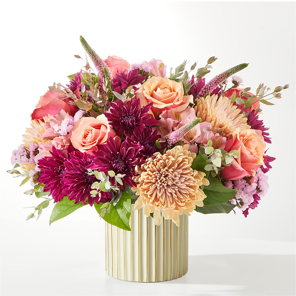 Berry Cobbler Bouquet with Ivory Vase –  Petals From Angels Floral Designs, Pasadena CA