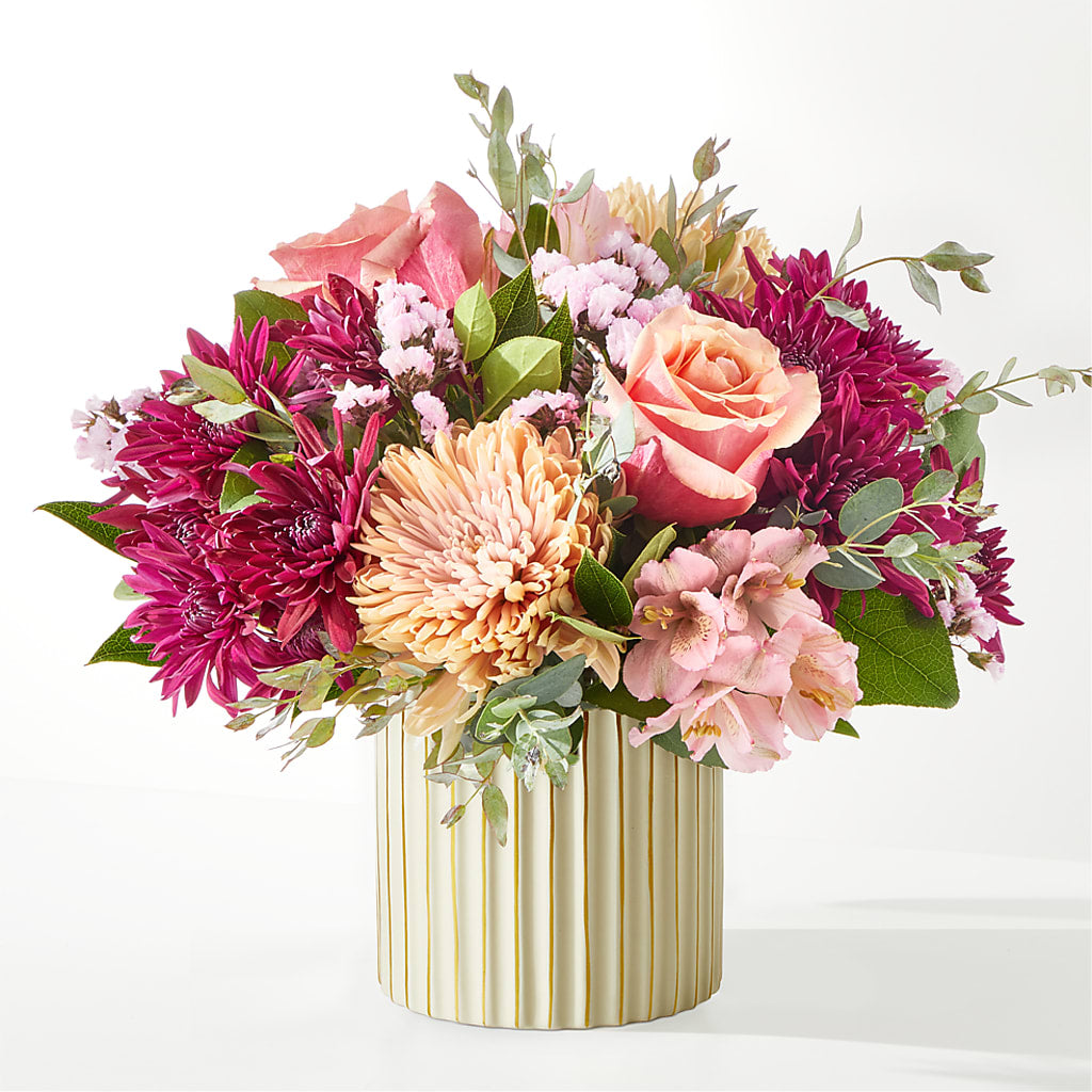 Berry Cobbler Bouquet with Ivory Vase –  Petals From Angels Floral Designs, Pasadena CA