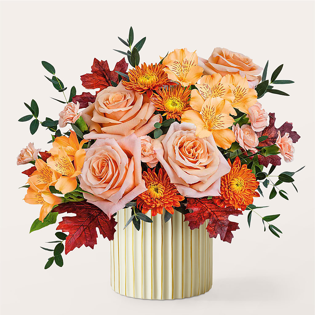 Spiced Latte Bouquet with Ivory Vase –  Petals From Angels Floral Designs, Pasadena CA
