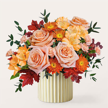 Spiced Latte Bouquet with Ivory Vase –  Petals From Angels Floral Designs, Pasadena CA