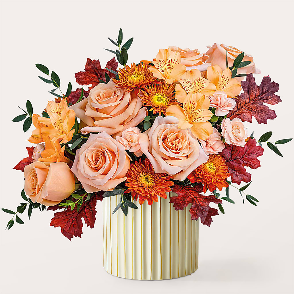 Spiced Latte Bouquet with Ivory Vase –  Petals From Angels Floral Designs, Pasadena CA