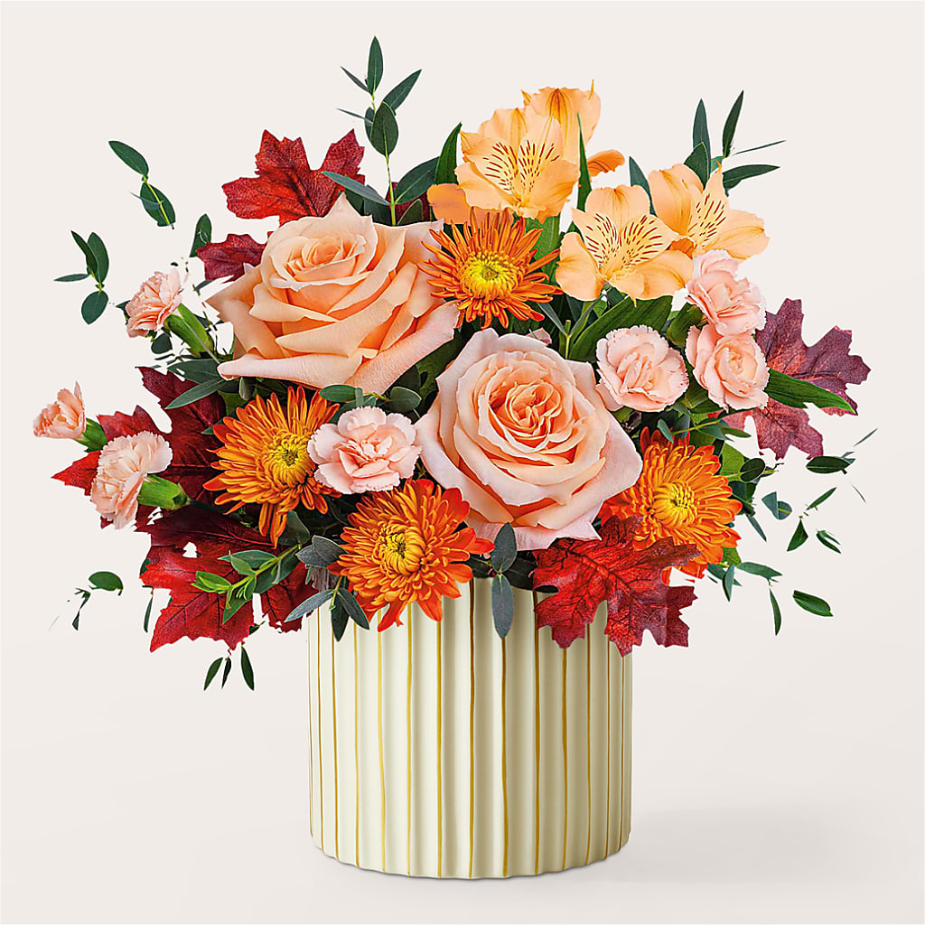 Spiced Latte Bouquet with Ivory Vase –  Petals From Angels Floral Designs, Pasadena CA