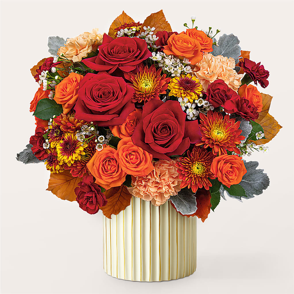 Merlot Bouquet with Ivory Vase –  Petals From Angels Floral Designs, Pasadena CA