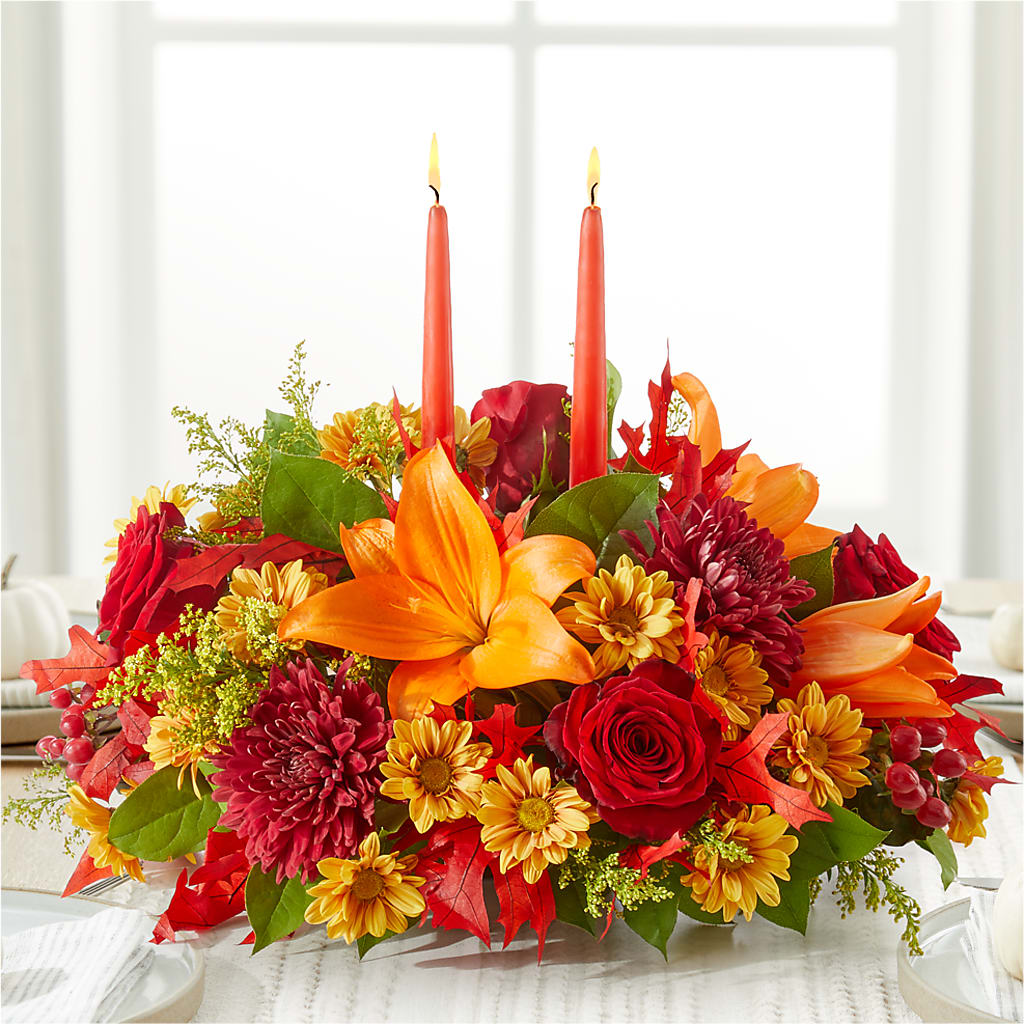 Autumn's Embrace Centerpiece –  Petals From Angels Floral Designs, Pasadena CA