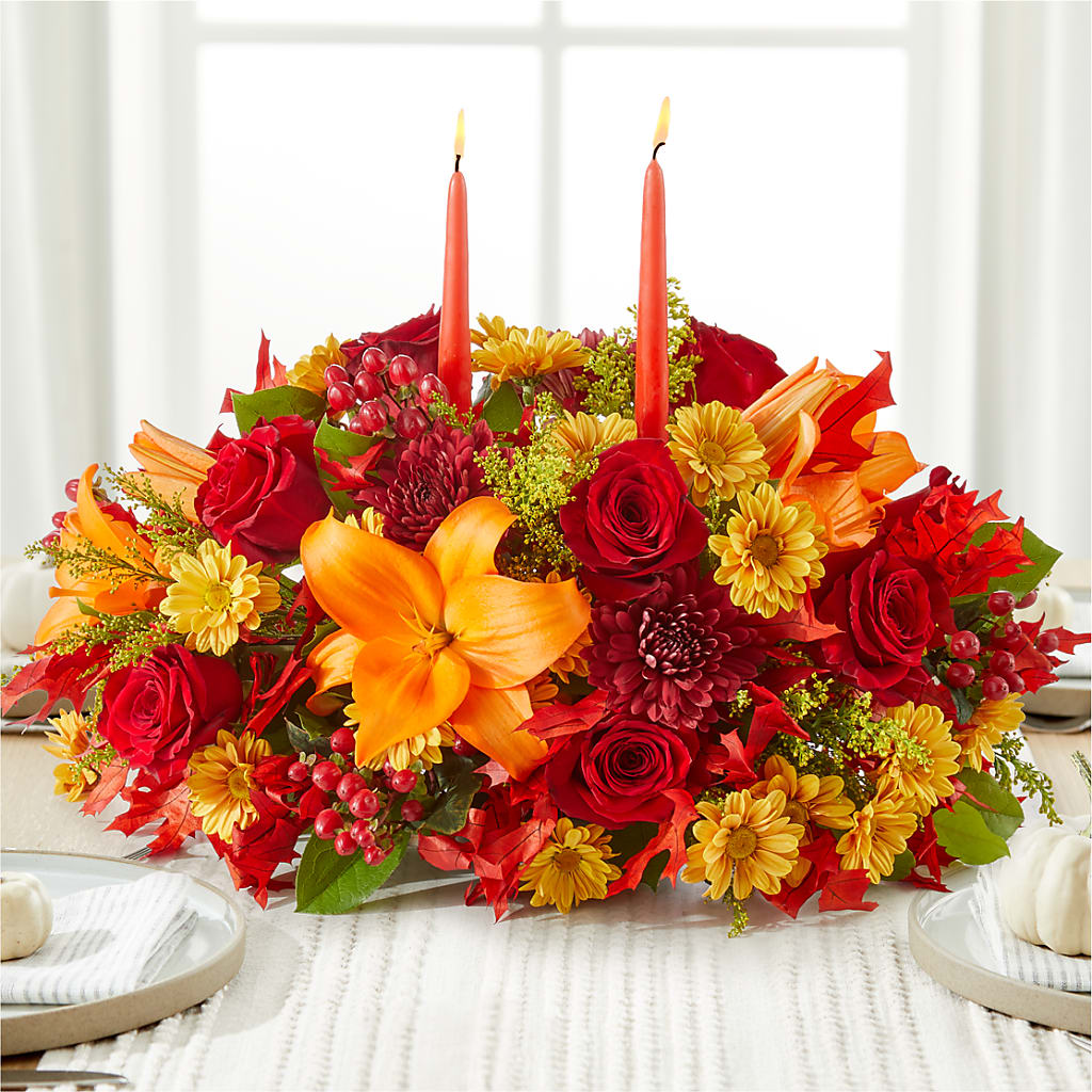 Autumn's Embrace Centerpiece –  Petals From Angels Floral Designs, Pasadena CA