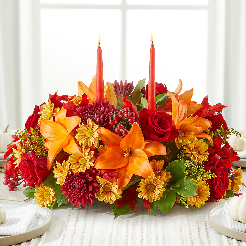 Autumn's Embrace Centerpiece –  Petals From Angels Floral Designs, Pasadena CA