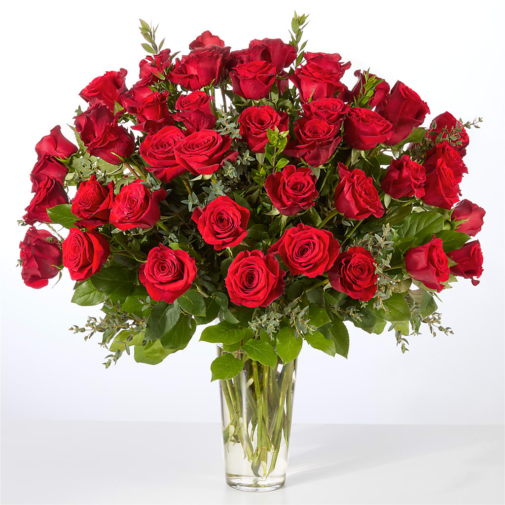 Forever Yours Fifty Stem Red Rose Bouquet –  Petals From Angels Floral Designs, Pasadena CA